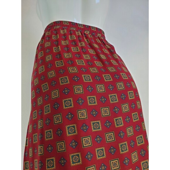 Vintage 80's Talbots Burgundy Maroon Midi Skirt - Picture 5 of 8